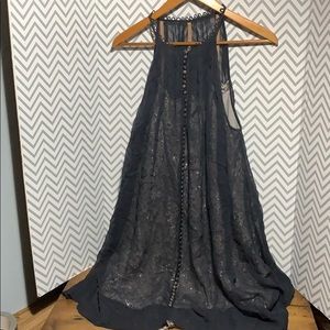 BcbgMazAzria Blue Sheer Overlay Dress 12